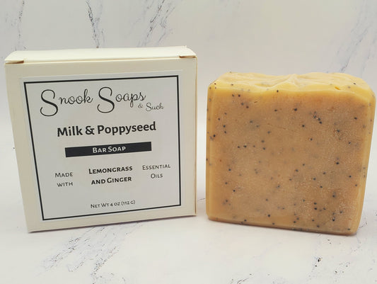 Milk & Poppyseed Bar Soap with Lemongrass and Ginger Essential Oils