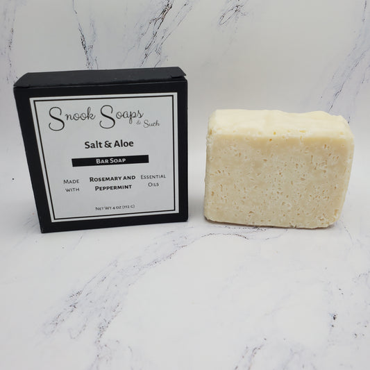 Salt & Aloe Bar Soap with Rosemary and Peppermint Essential Oils