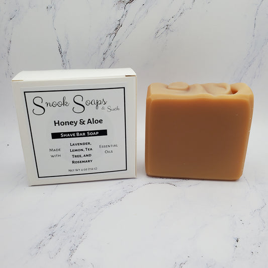 Honey & Aloe Shave Bar Soap with Lavender, Lemon, Tea Tree, and Rosemary Essential Oils