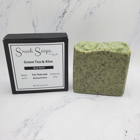 Green Tea & Aloe Bar Soap with Tea Tree and Eucalyptus Essential Oils
