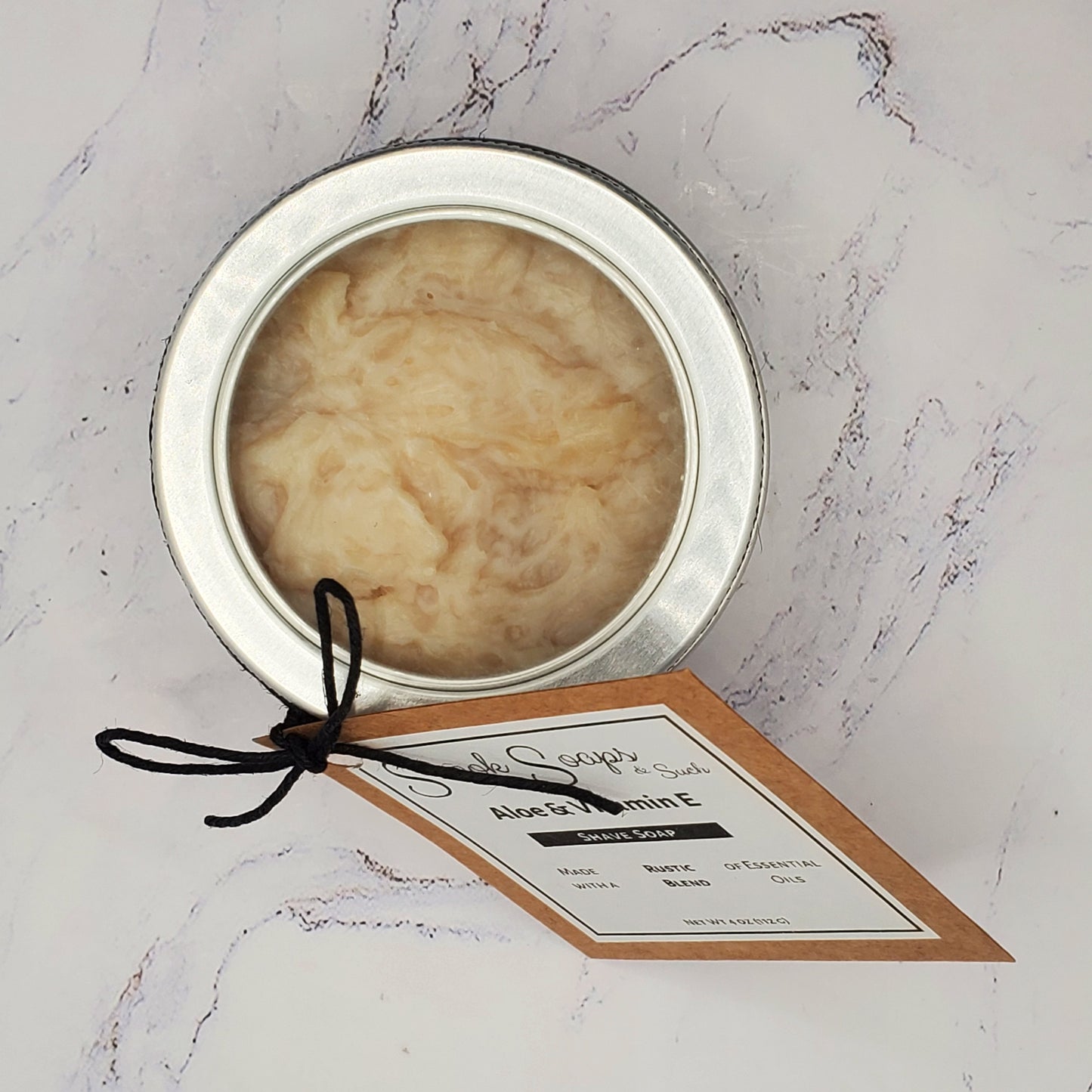 Shave Soap in Tin with Patchouli, Cedarwood, Clove, and Vetiver Essential Oils
